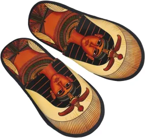 Sun Old Egyptian Timeless Grace Printed Slippers Cozy Indoor Slide Unisex House Slippers Soft Plush Slip-on Slippers