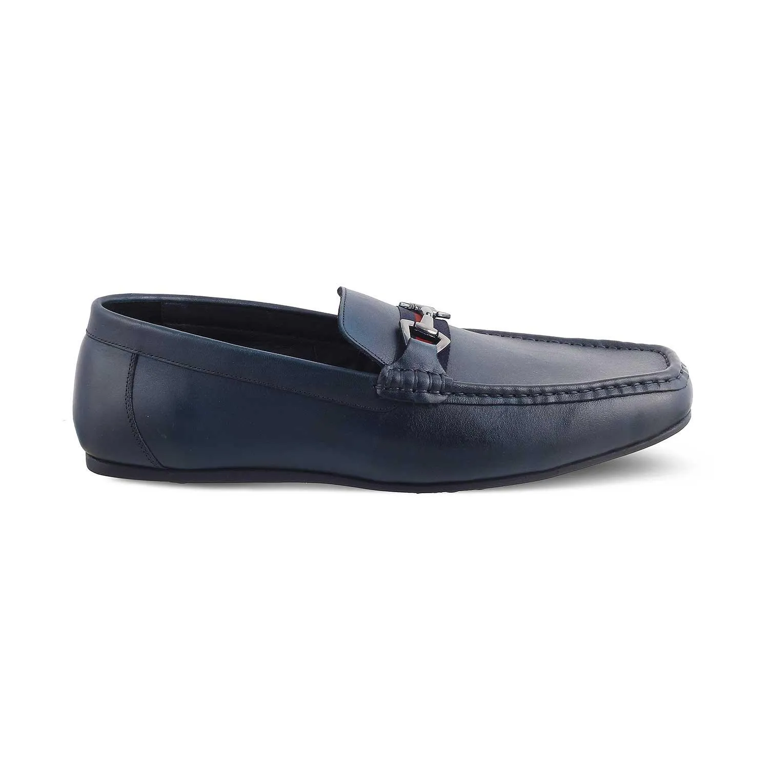 The Ondrive Blue Men's Leather Driving Loafers Tresmode