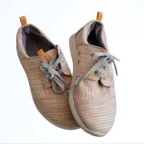 Toms Striped Multi Color Canvas Grey Tie Low Top Fashion Sneakers Flats Size 7