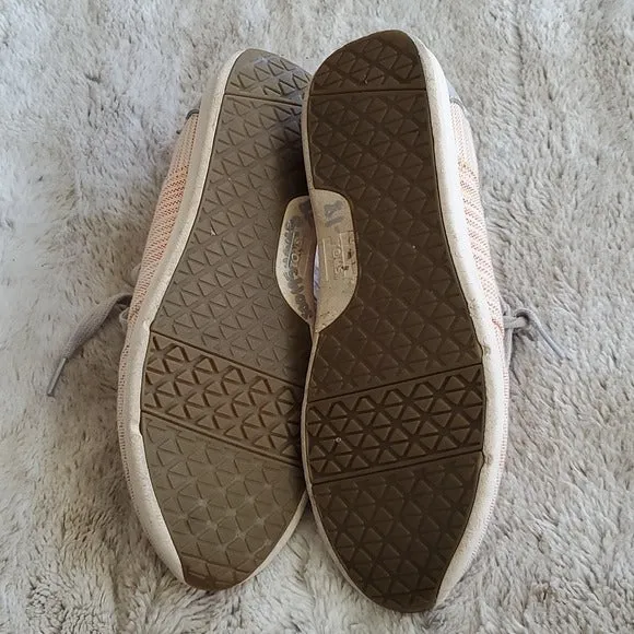 Toms Striped Multi Color Canvas Grey Tie Low Top Fashion Sneakers Flats Size 7