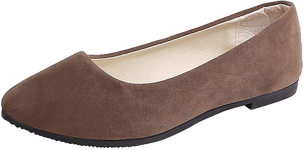 Women Girls Solid Big Size Slip On Flat Shallow Comfort Casual Single Shoes Shoes Casual Boots, 6.5