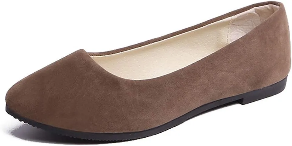 Women Girls Solid Big Size Slip On Flat Shallow Comfort Casual Single Shoes Shoes Casual Boots, 6.5