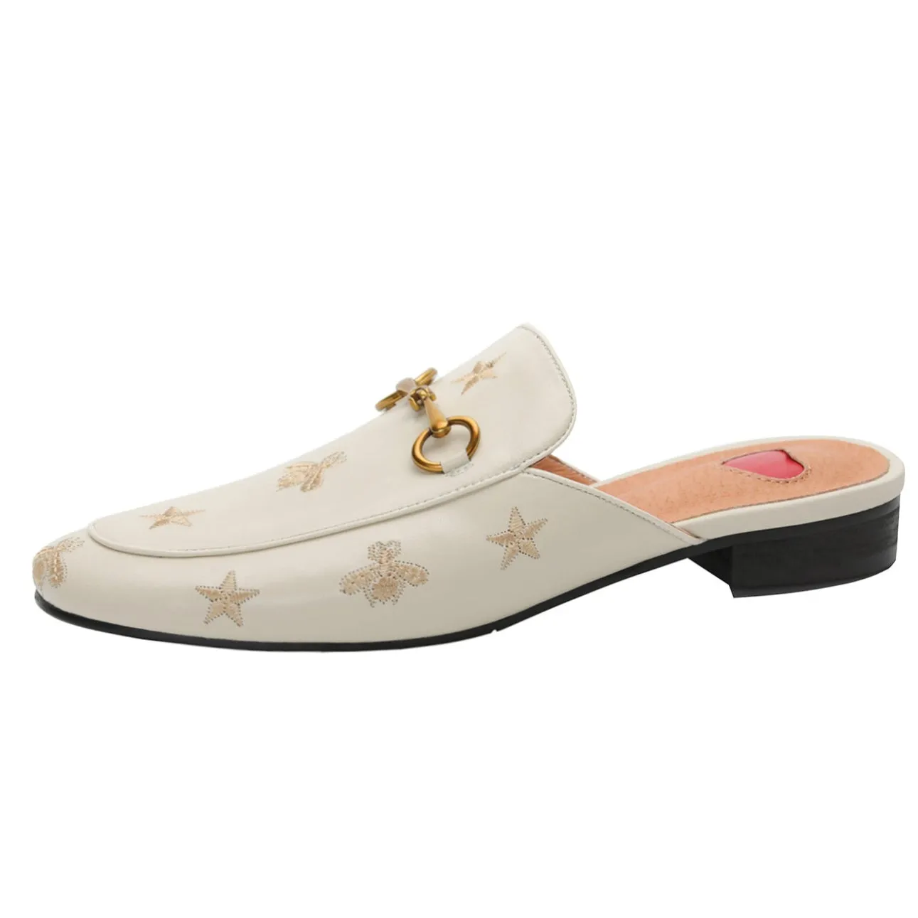 Women Handmade Soft Leather Embroidery Pattern Mules