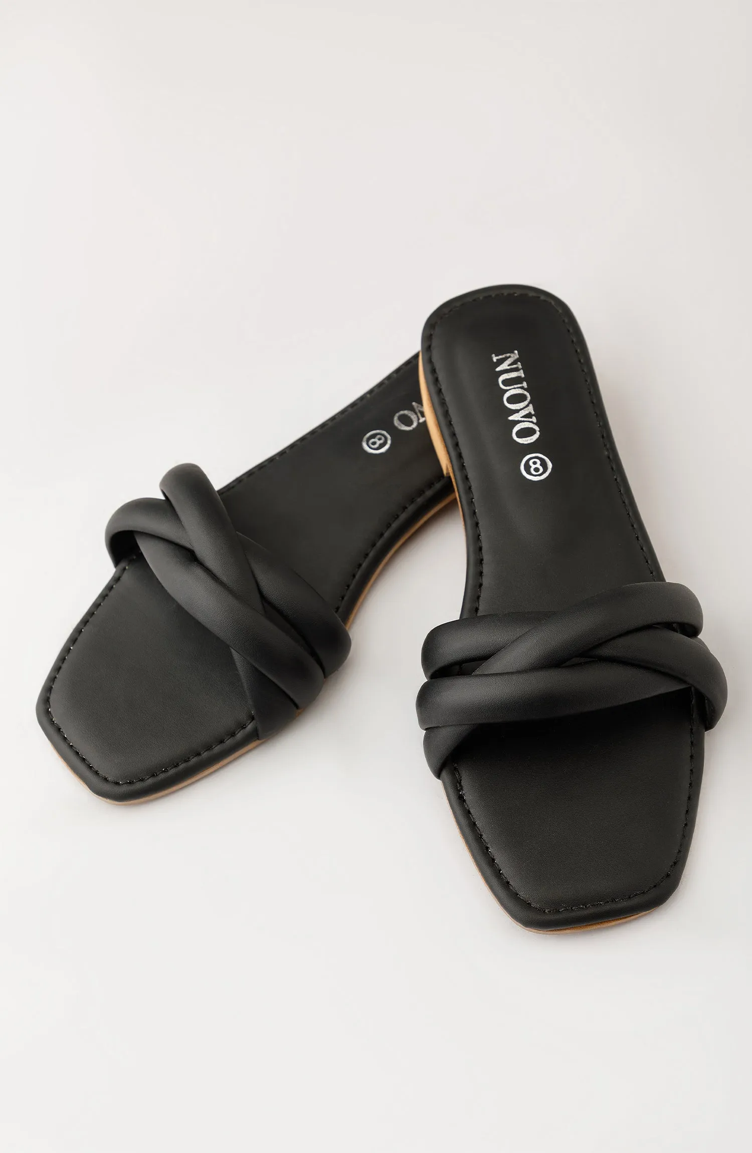 Women Slippers -  Flat Sandals - BLACK (WAFF23W-1008 BLACK)