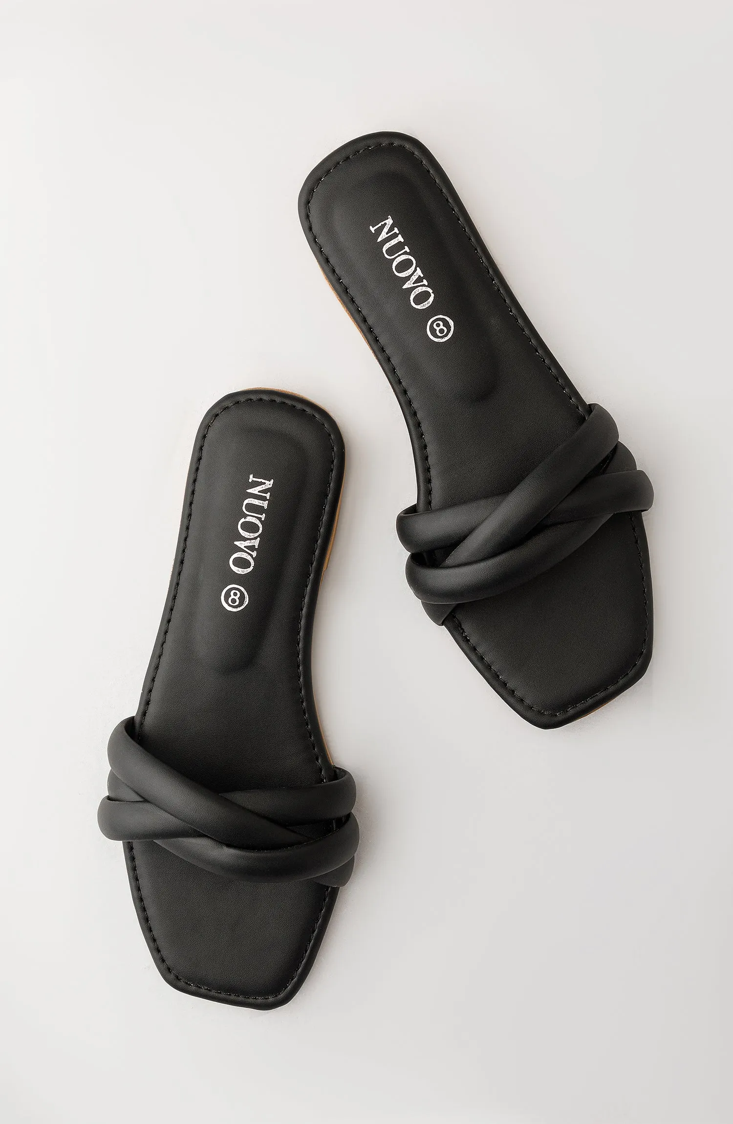 Women Slippers -  Flat Sandals - BLACK (WAFF23W-1008 BLACK)