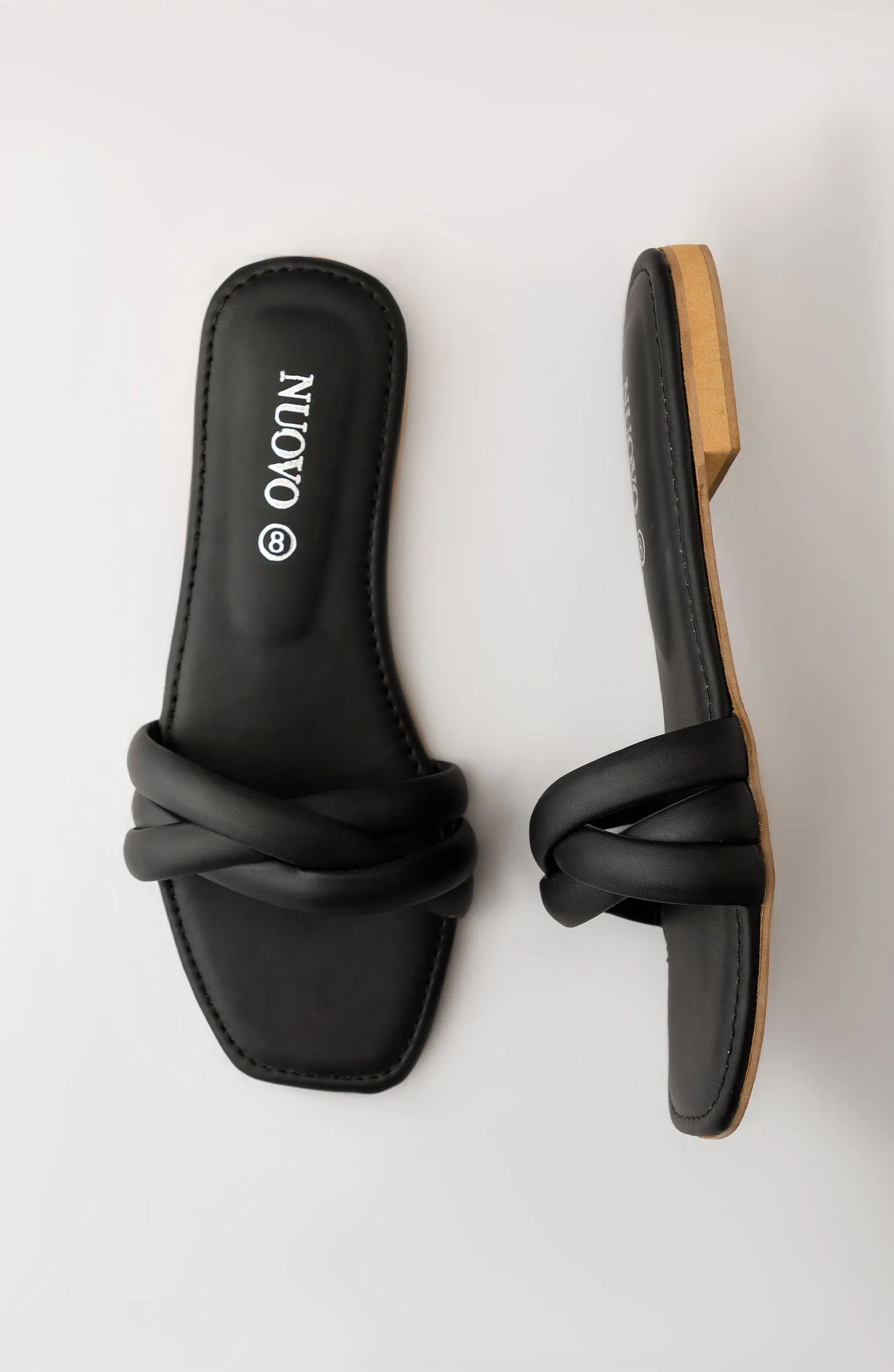 Women Slippers -  Flat Sandals - BLACK (WAFF23W-1008 BLACK)