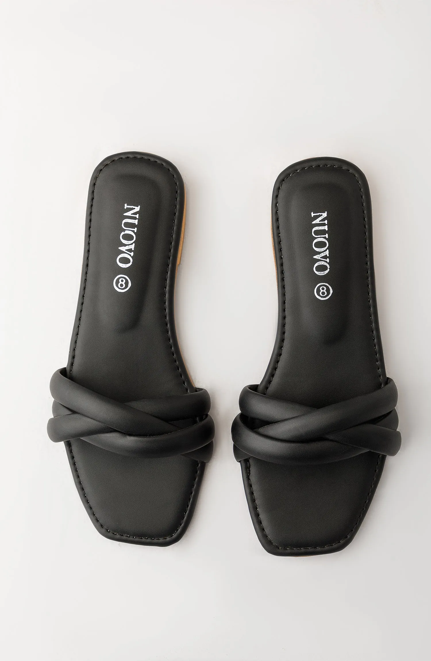 Women Slippers -  Flat Sandals - BLACK (WAFF23W-1008 BLACK)