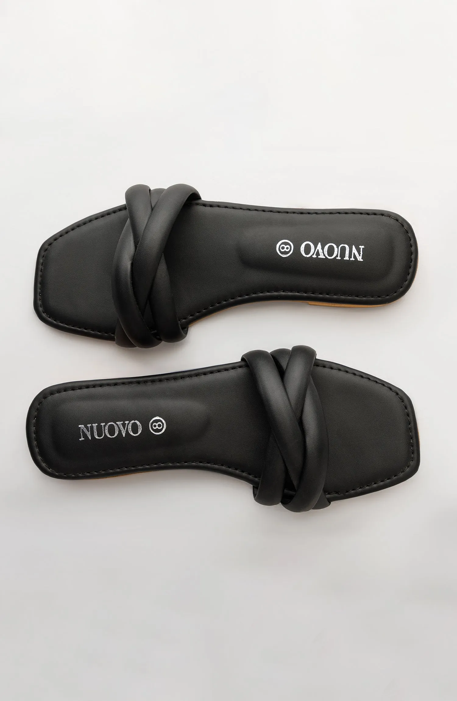 Women Slippers -  Flat Sandals - BLACK (WAFF23W-1008 BLACK)
