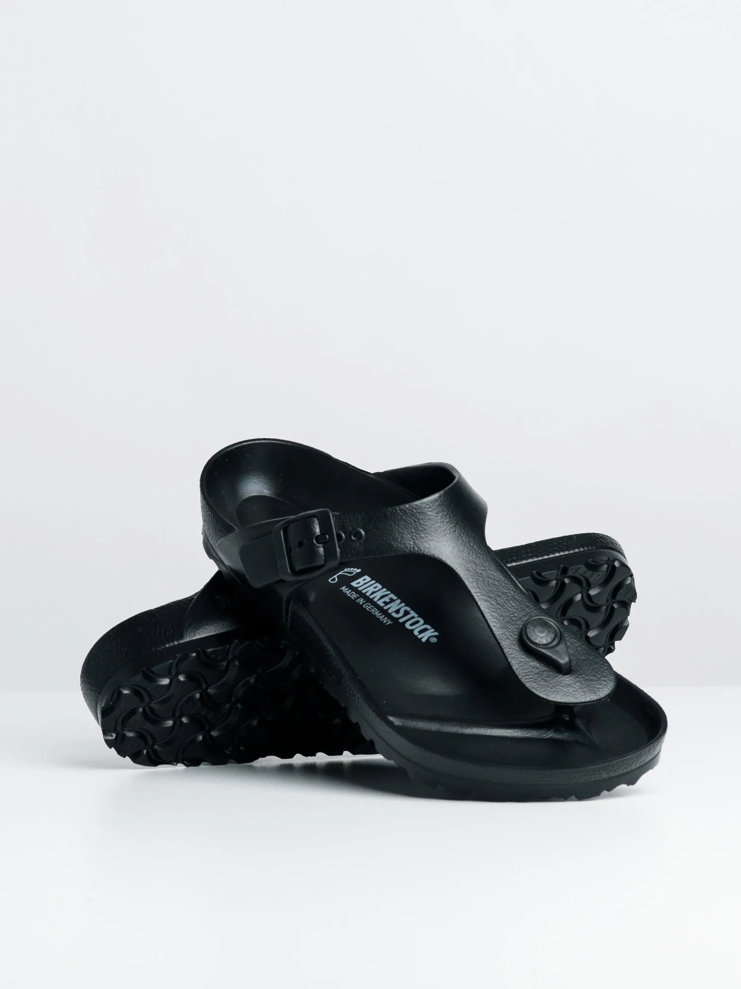 WOMENS BIRKENSTOCK GIZEH EVA BLACK SANDALS