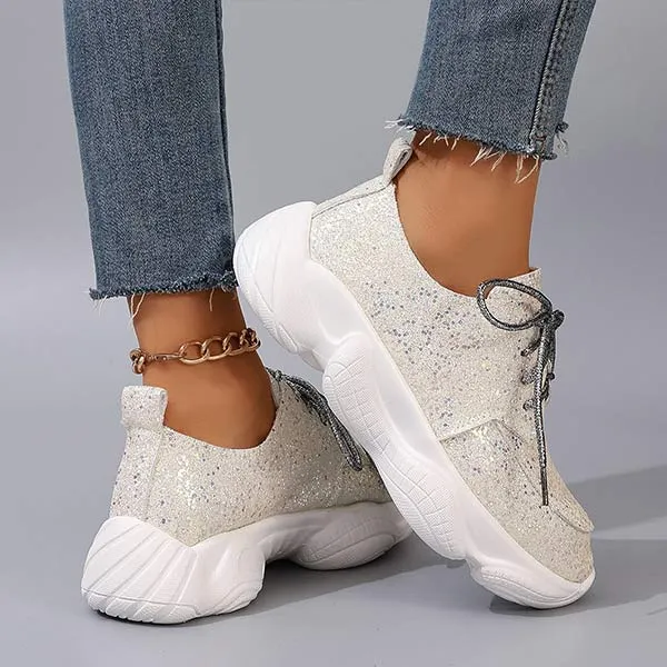 Women's Fashionable & Comfortable Lace-Up Casual Sneakers 21465009C