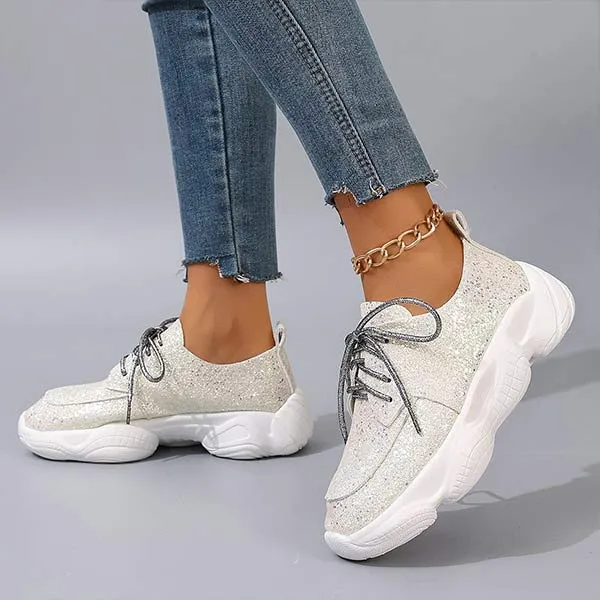 Women's Fashionable & Comfortable Lace-Up Casual Sneakers 21465009C