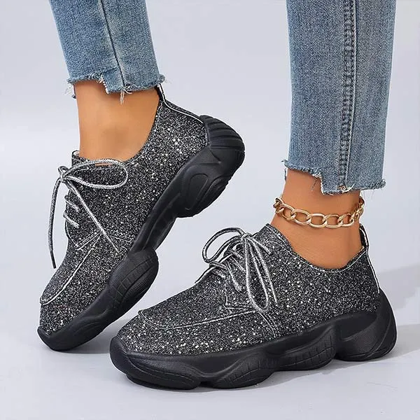 Women's Fashionable & Comfortable Lace-Up Casual Sneakers 21465009C