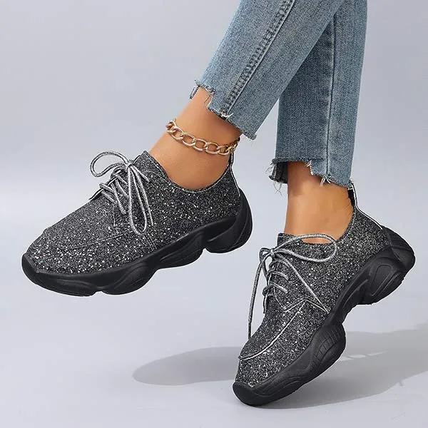 Women's Fashionable & Comfortable Lace-Up Casual Sneakers 21465009C