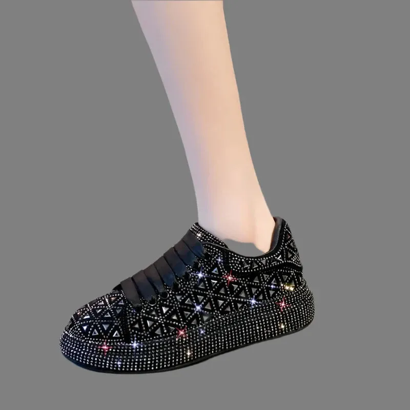 Women’s Shining Air Cushion Sneakers – Comfortable Silver Fashion Running & Casual Sport Shoes