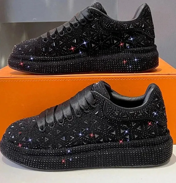 Women’s Shining Air Cushion Sneakers – Comfortable Silver Fashion Running & Casual Sport Shoes