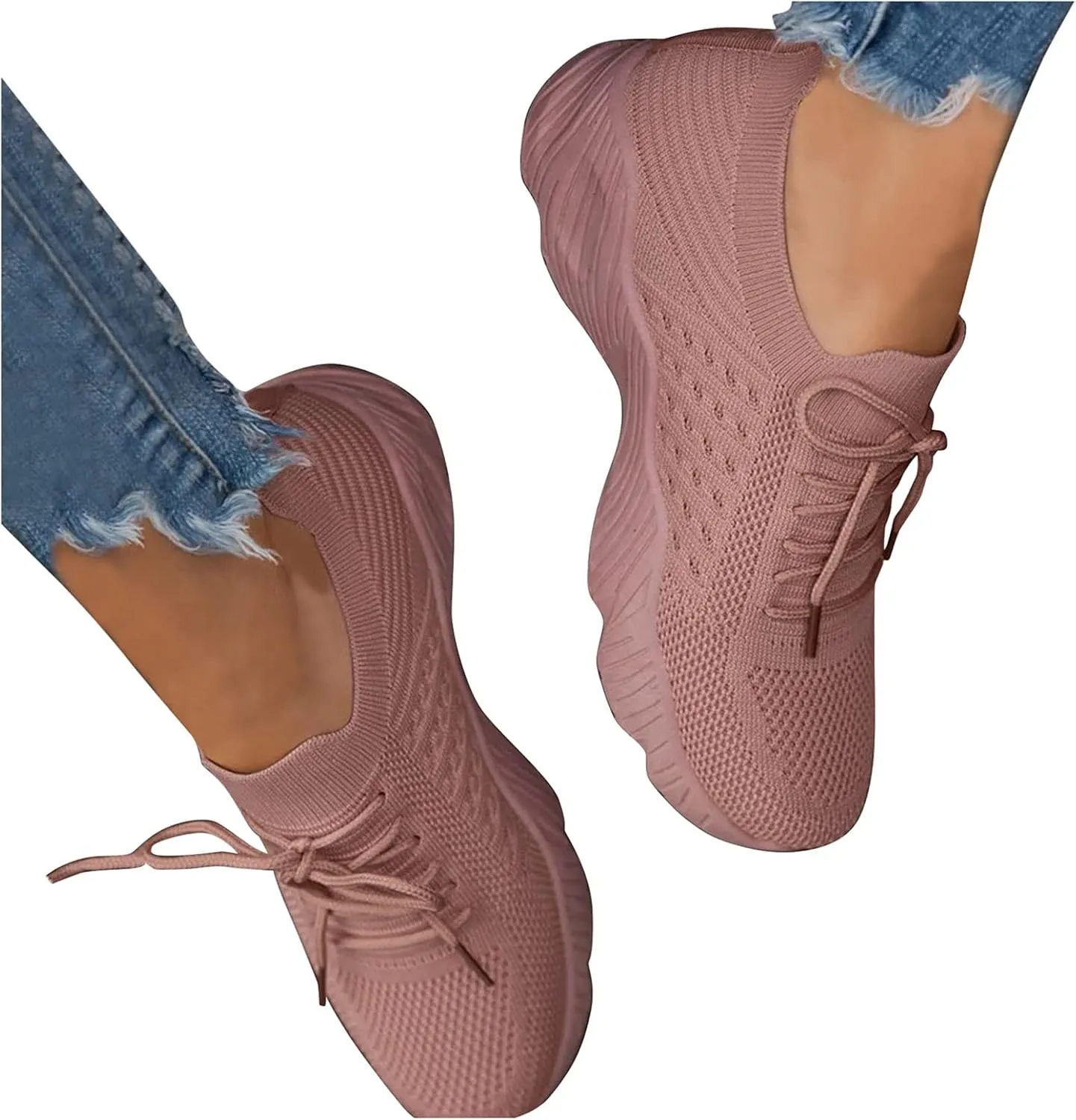 Women's Woven Orthopedic Breathable Soft Shoes Slip On Walking Shoes Arch Support Non Slip Lightweight Casual Comfortable Tennis