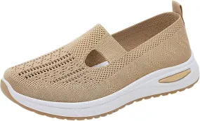 Women's Woven Orthopedic Breathable Soft Shoes Womens Tennis Shoes High Top Black Casual Shoes Fashion Sneakers Brown Tennis Shoe Loafers Casual Slip On