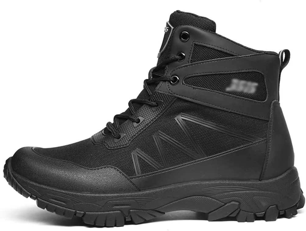Wygwlg Men's Breathable Military Boots Outdoor Combat Boots Tactical Boots Army Training Shoes Durable Safety Work Boot