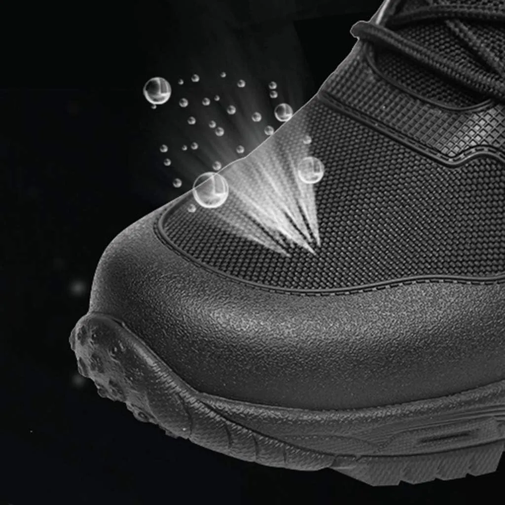Wygwlg Men's Breathable Military Boots Outdoor Combat Boots Tactical Boots Army Training Shoes Durable Safety Work Boot